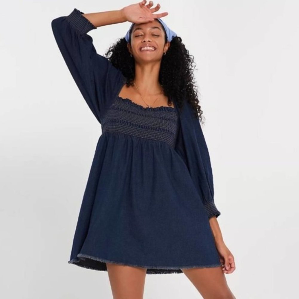 NWOT Free People This Is Everything Denim Mini Dress size XS